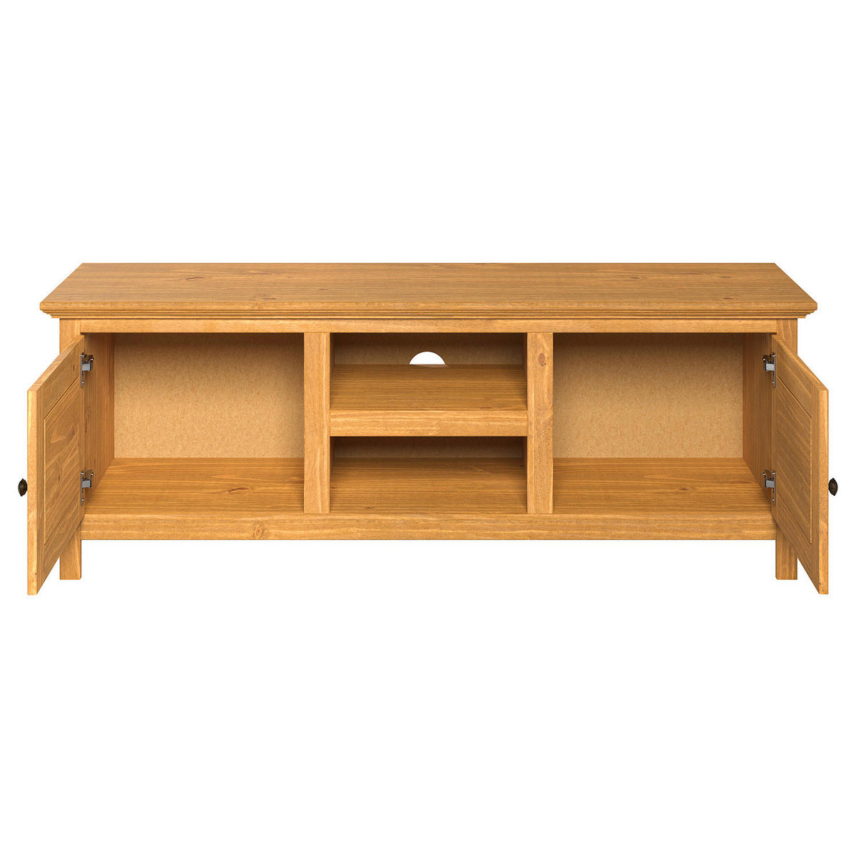 MASSIVES TV-LOWBOARD - Kiefer massiv - 150 cm - Braun/Kieferfarben, Holz/Metall (150/55/42cm) - home24