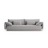 SOFA Torino aus strukturiertem Stoff hellgrau 4 Sitzplätze - Hellgrau, Textil (250/83/103cm) - Micadoni