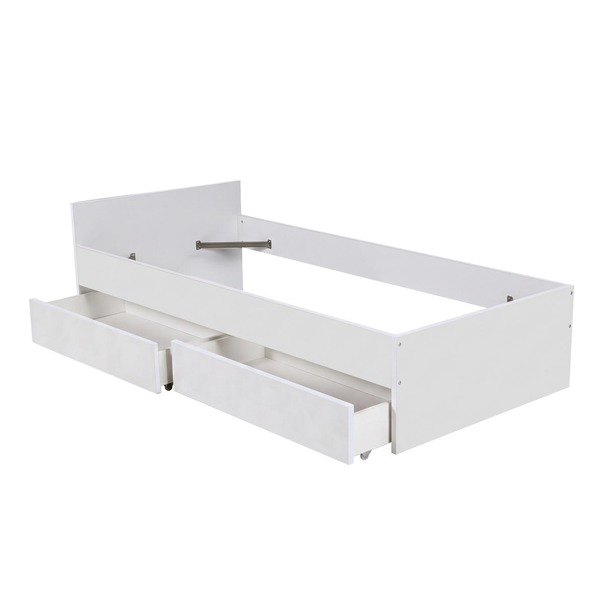 BETT KAPPA mit Schubladen / Bett 90x190 - Weiß - Weiß, Holzwerkstoff (90/190cm) - Weber Industries