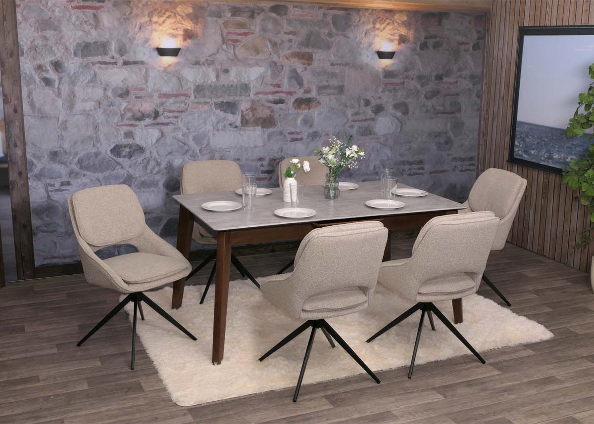 JEDILNI STOL, bež, komplet 2 kosov - bež, tekstil (55/87/55cm) - MCW