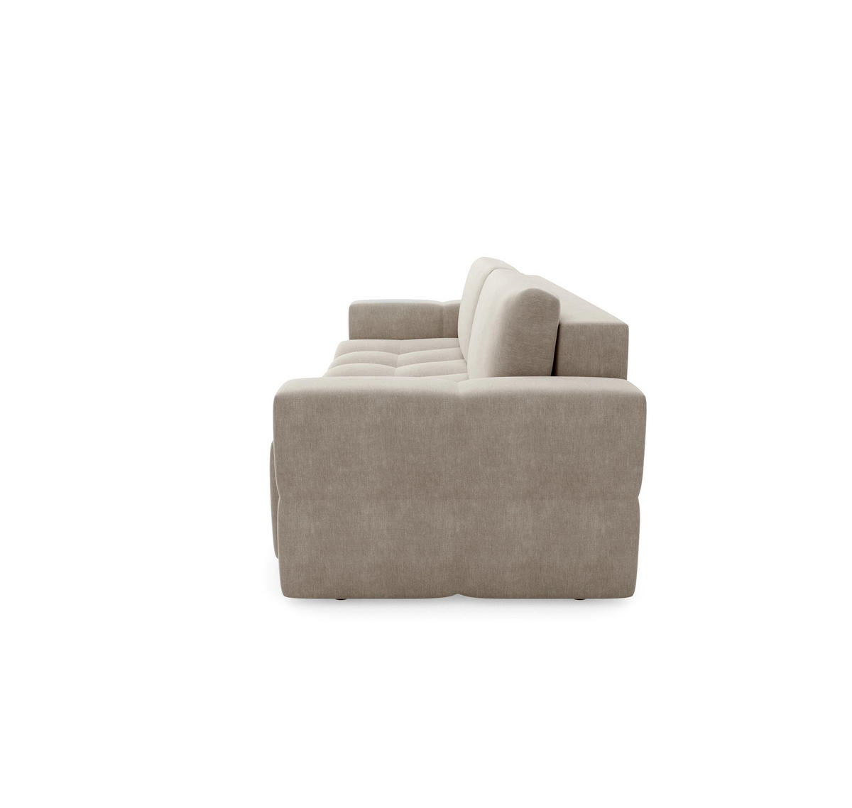 SCHLAFSOFA GERADE Samt Taupe 247cm - Taupe, Textil (247/90/102cm) - Sia Home