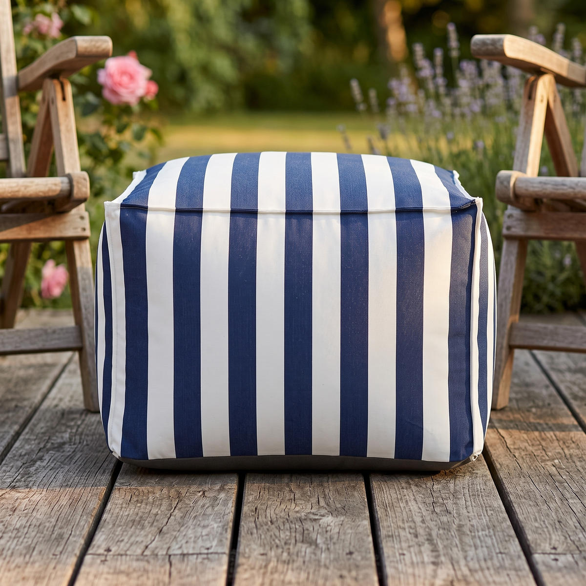 OUTDOOR Pouf Sitzsack SOFT für Garten & Terrasse, Blau - Blau, Textil (70/40/70cm) - Muffo
