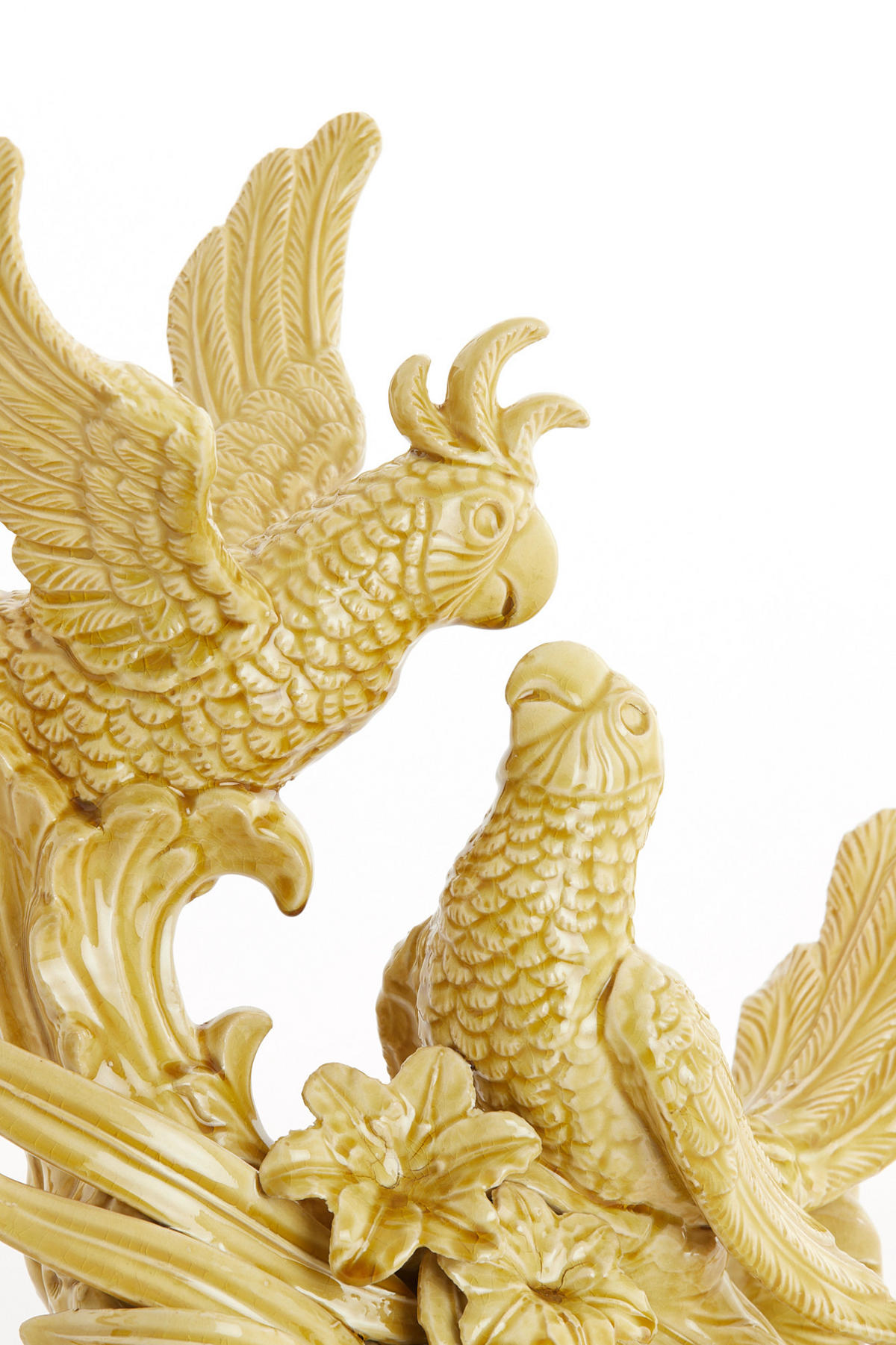 ORNAMENT Vögel Gelb 43/21/43 cm - Gelb, Keramik (21/43/43cm) - Light & Living