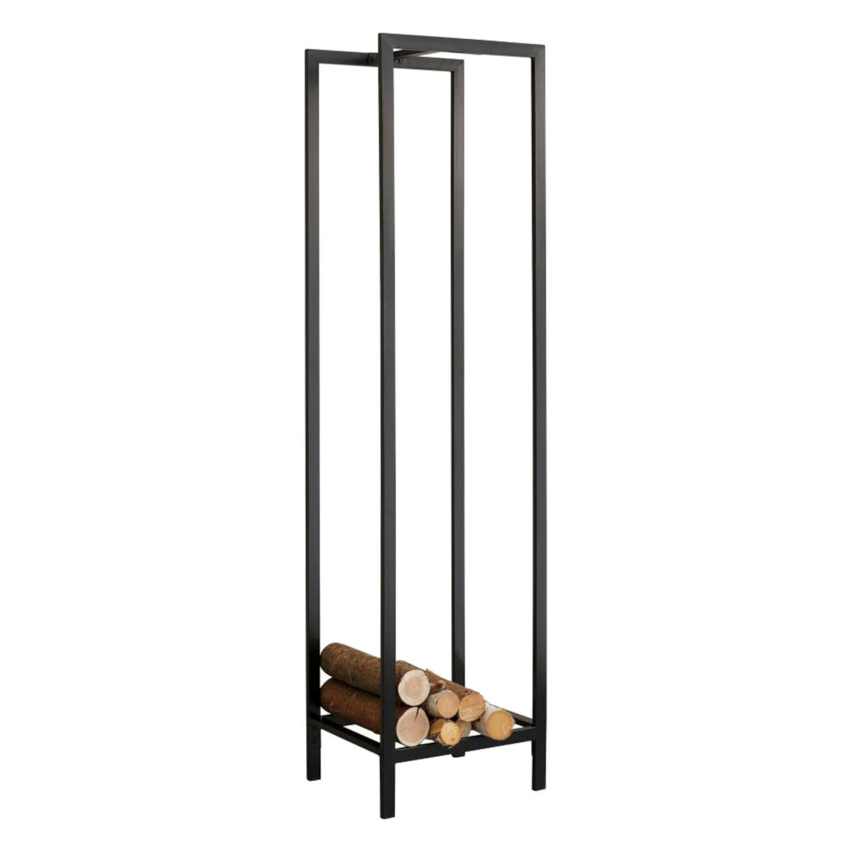 KAMINHOLZREGAL Taarbæk - Schwarz, Metall (35/140/35cm) - [en.casa]