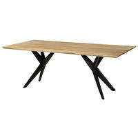ESSTISCH Mango 160x90x76 natur lackiert / Epoxid schwarz, Sterngestell anthrazit matt EPOXY - Braun, Holz (90/160/76cm) - Massivmoebel24