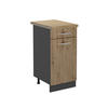 KÜCHENUNTERSCHRANK R-Line Artisan-Eiche 40 cm, AP Eiche - Anthrazit/Eiche Artisan, Holzwerkstoff (40/81.6/60cm) - Vicco