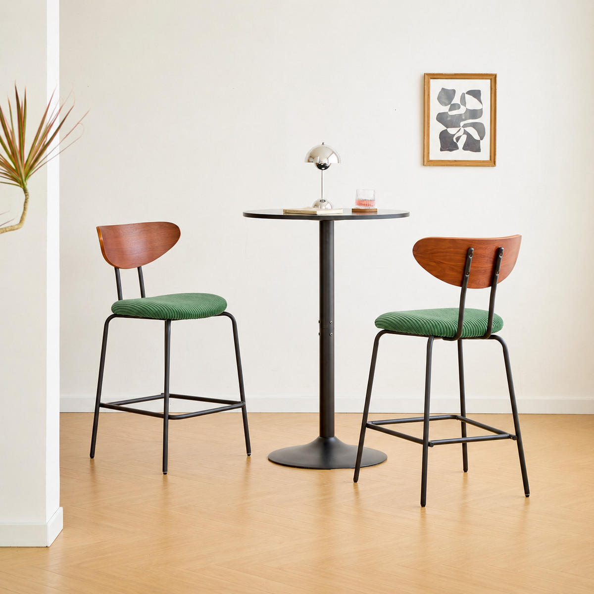 BARHOCKER 2er-Set Stoff Grün - Grün, Textil (50/94/59cm) - Nordlys