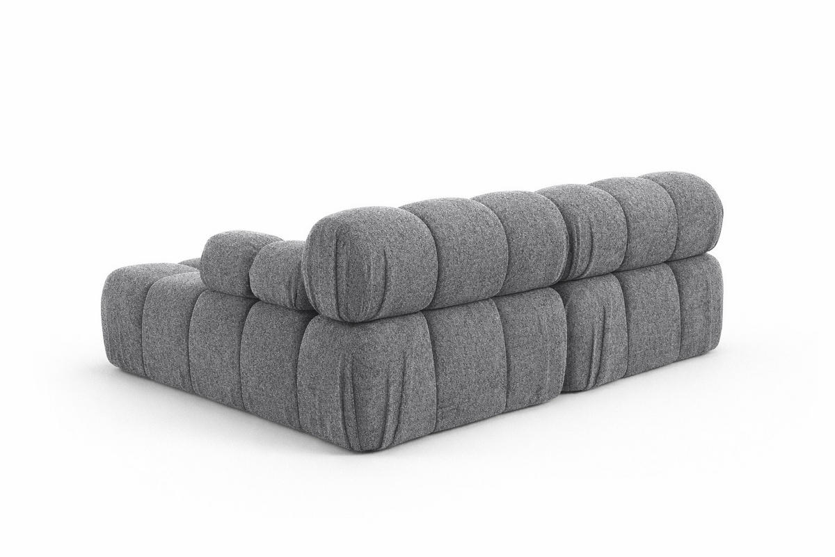 ECKSOFA L-Form Mini II Modular, Bouclé-Stoff Abriamo, Dunkelgrau, Rechts, Selia - Dunkelgrau, Holz (190/160cm) - Kaiser Möbel