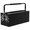 WERKZEUGKOFFER 5 Fächer aufklappbar, Schwarz 56 x 20 x 41 cm - Schwarz, Metall (56/41/20cm) - DURHAND