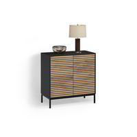 KOMMODE Aterno Goldkraft Eiche/Anthrazit mit 2 Türen - Honigeiche/Anthrazit, Holzwerkstoff (80/81.2/40cm) - Livinity®