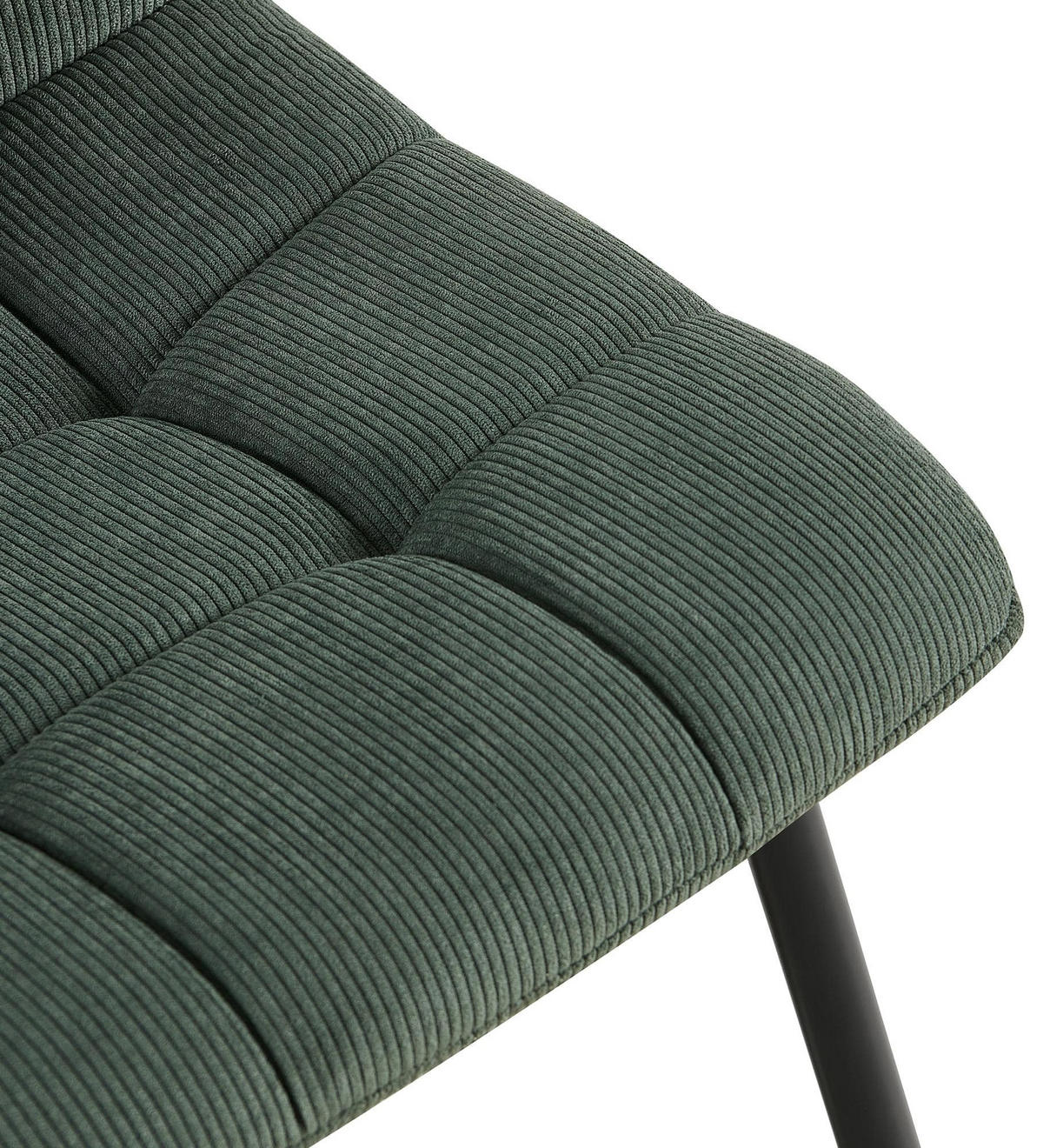 STUHL Cord Grün - Schwarz/Grün, Textil/Metall (45/84/55cm) - CLP