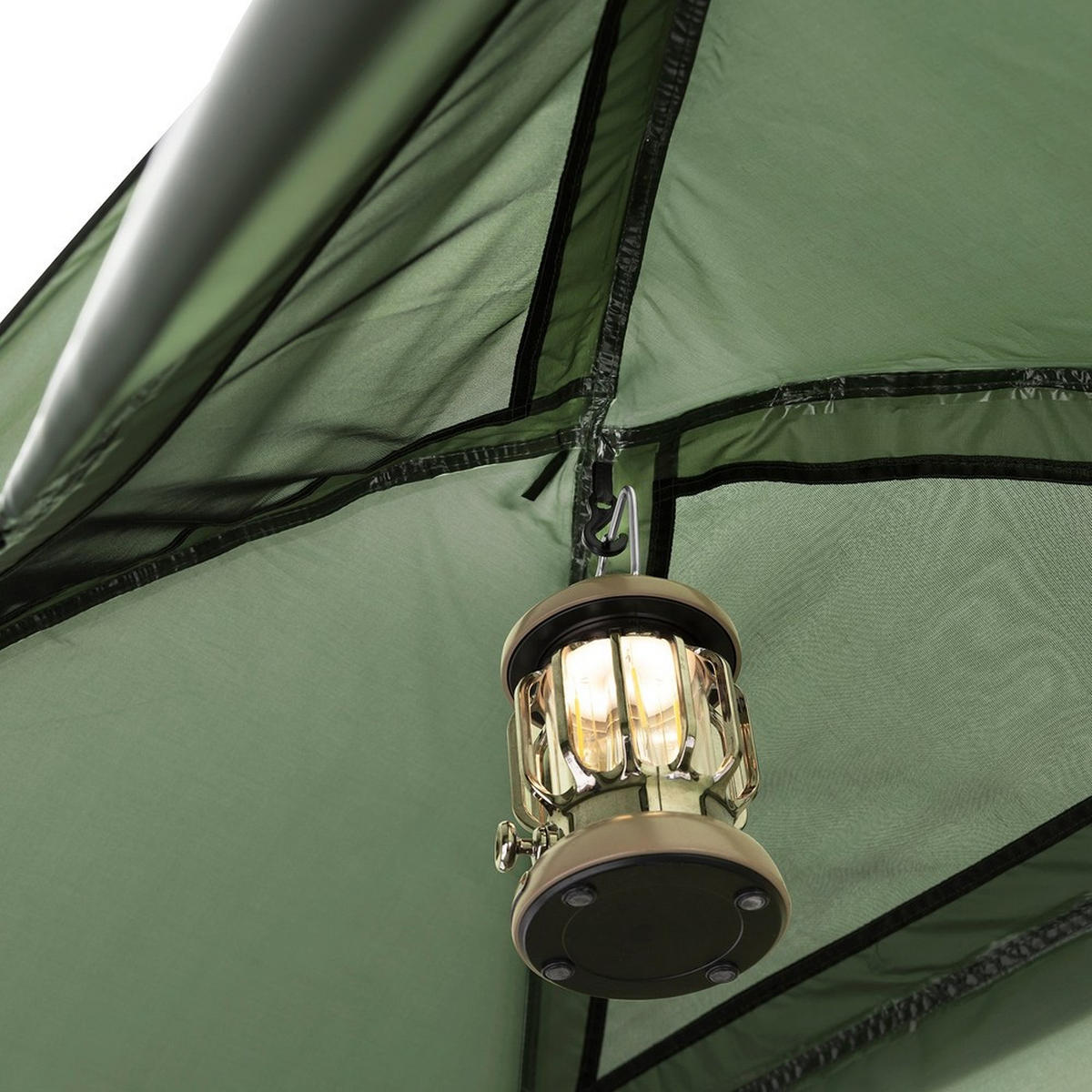 CAMPINGBETT mit Zelt und aufblasbarer Matratze OGS32-II - Ahornfarben, Fell (193/86cm) - SoBuy