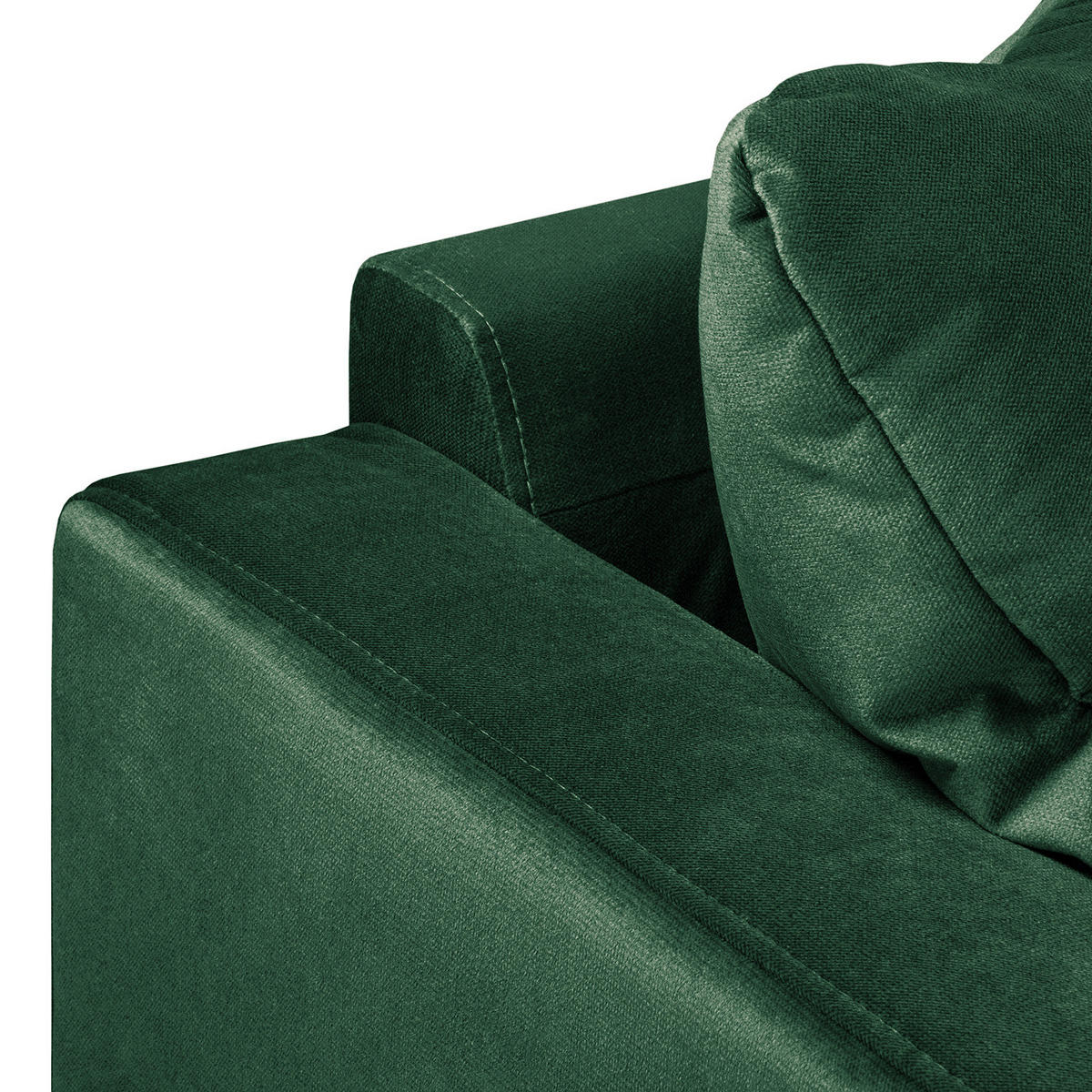 3-SITZER SOFA - Samt - Dunkelgrün, Textil (228/85/90cm) - home24