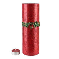 KERZE Wianek Rot 12/12/36 cm Naturmaterial - Rot, Naturmaterialien (36cm) - Mondex