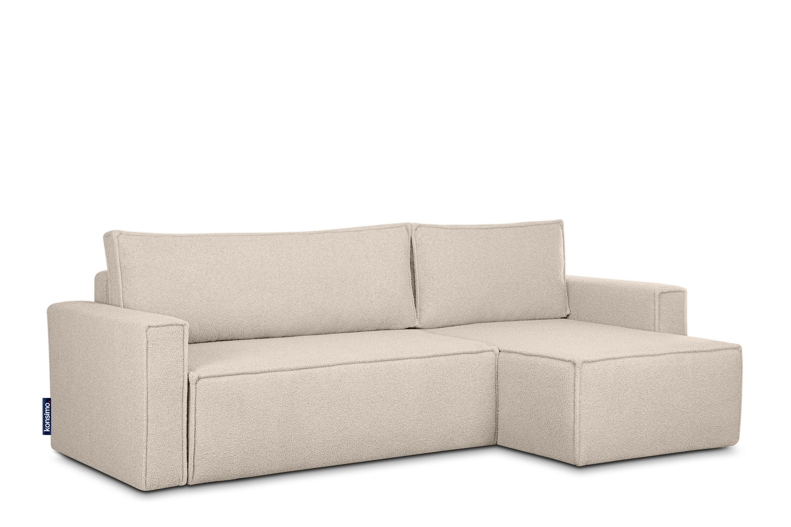 ECKSOFA-LINKS/RECHTS NAPI II mit Schlaffunktion, elfenbein - Creme/Weiß, Textil (246/148cm) - KONSIMO®