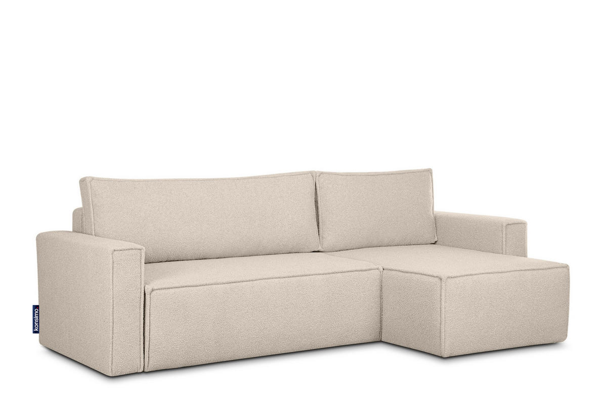 ECKSOFA-LINKS/RECHTS NAPI II mit Schlaffunktion, elfenbein - Creme/Weiß, Textil (246/148cm) - KONSIMO®