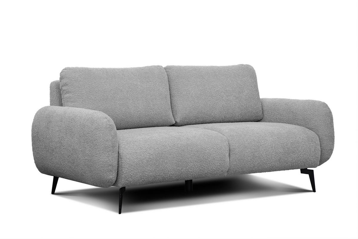 SOFA FEBE 3-Sitzer, hellgrau - Hellgrau/Schwarz, Holz/Textil (190/82/96cm) - Courtois Laville