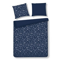 BETTWÄSCHE Satin SNOWF, 160x200 cm, Dunkel Blau, Winter Weihnachten Bettbezug, Weihnachtsdeko, Christmas, Weihnachtsmotiv - Dunkelblau, Textil (160/200cm) - home&you
