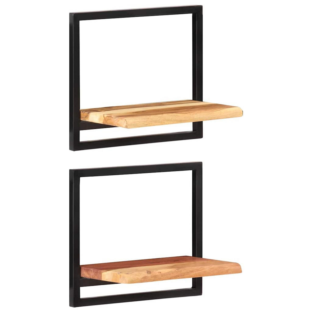 WANDREGALE 2Er Set 40/24/35 Cm Massivholz Akazie Und Stahl - Braun, Holz (24/35/40cm) - vidaXL