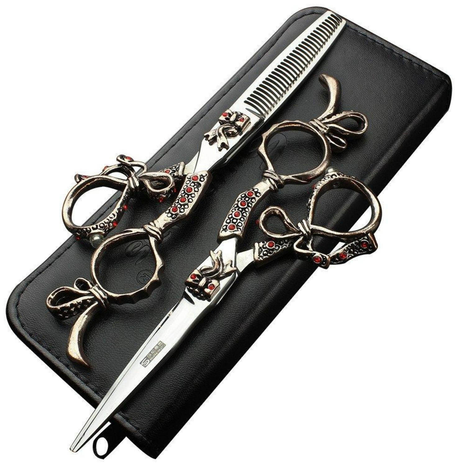 FRISEURSCHEREN Set 5.5 Zoll Edelstahl Ergonomisch - Multicolor, Metall (6/1/17.8cm)