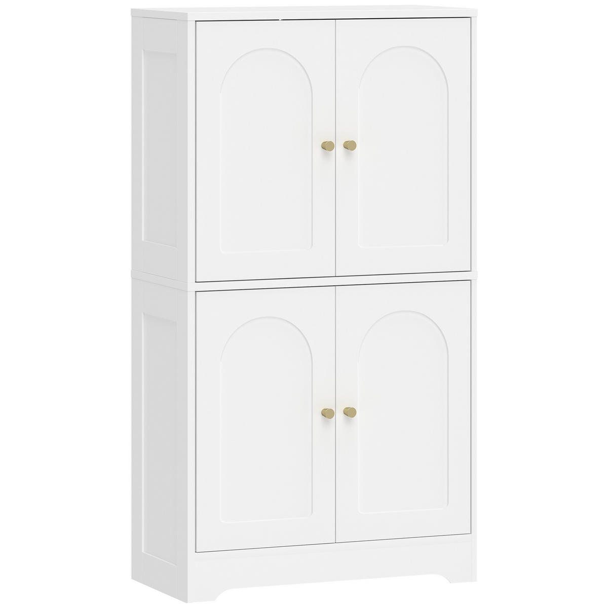 HIGHBOARD DE-08722 60x30x110 cm mit verstellbaren Regalen Weiß - Weiß, Holzwerkstoff (30/110/60cm) - ComfortXL