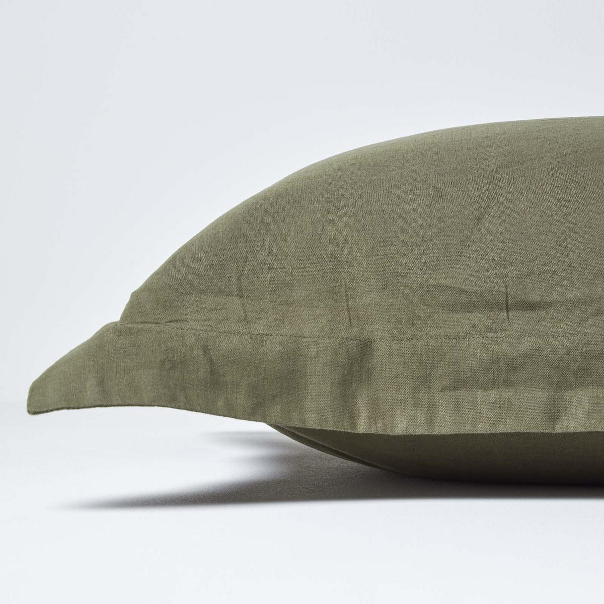 KISSENBEZUG Leinen mit Stehsaum - Olivgrün, Textil (48/74cm) - Homescapes