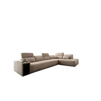 ECKSOFA L-Form Mindy XI Mit Schlaffunktion Und Verstellbarer Rückenlehne Stoff Verita KaltesBeige Rechts - Creme, Holz/Textil (350/230cm) - Kaiser Möbel