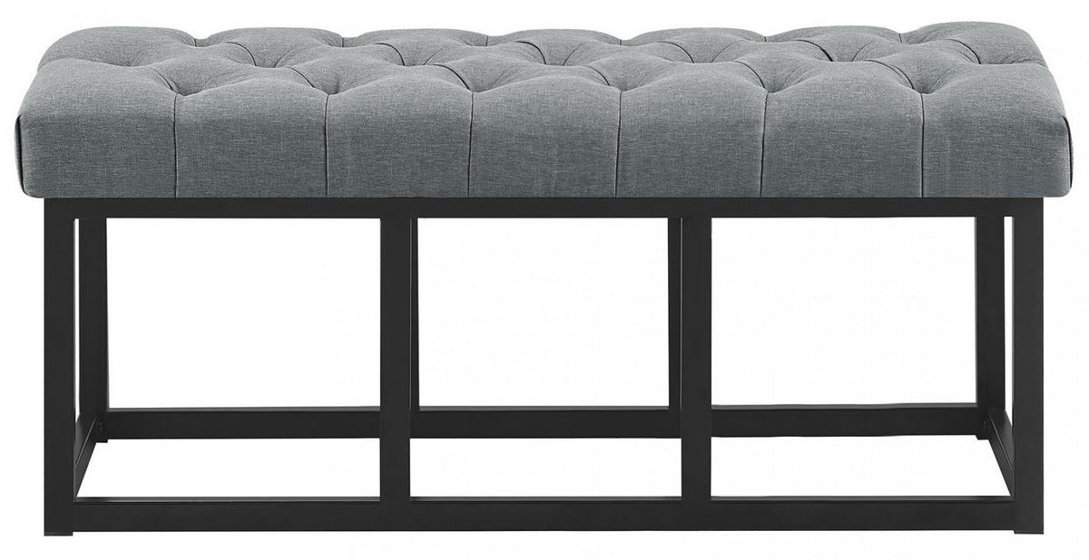 SITZBANK 100/38 cm Stoff Dunkelgrau - Dunkelgrau/Schwarz, Textil/Metall (100/46/38cm) - CLP