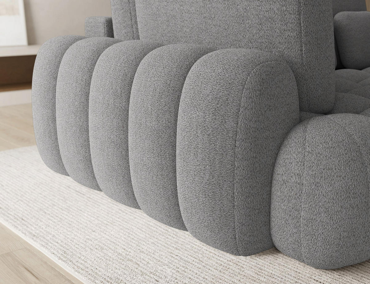 ECKSOFA COZION L-Form mit Schlaffunktion & Bettkasten – Modernes 3-Sitzer Sofa, HR-Kaltschaum, Wellenfederung, 267 × 165 cm - Schwarz/Grau, Kunststoff (165/267cm) - Wohnideebilder