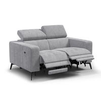 RELAXSOFA MORELLO 2-Sitzer, hellgrau, 2 x Relax Zero Gravity - Hellgrau, Holz/Textil (164/82/103cm) - Courtois Laville