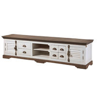TV-BOARD Mango 220x45x55 weiß lackiert TOULOUSE #109 - Weiß, Holz (220/55/45cm) - Massivmoebel24