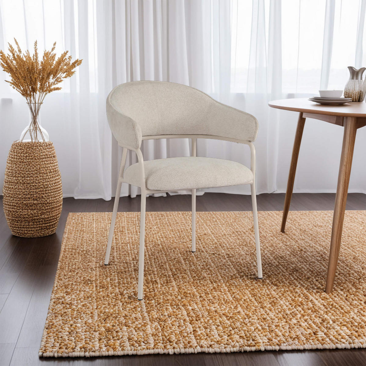 STÜHLE 2er Set Weiß 56,5/57/82,5 cm - Weiß, Textil (56.5/82.5/57cm) - Mobili Rebecca