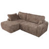 ECKSCHLAFSOFA CUBO L Braun Cord - links - Schwarz/Braun, Kunststoff/Textil (273/187cm) - MKS