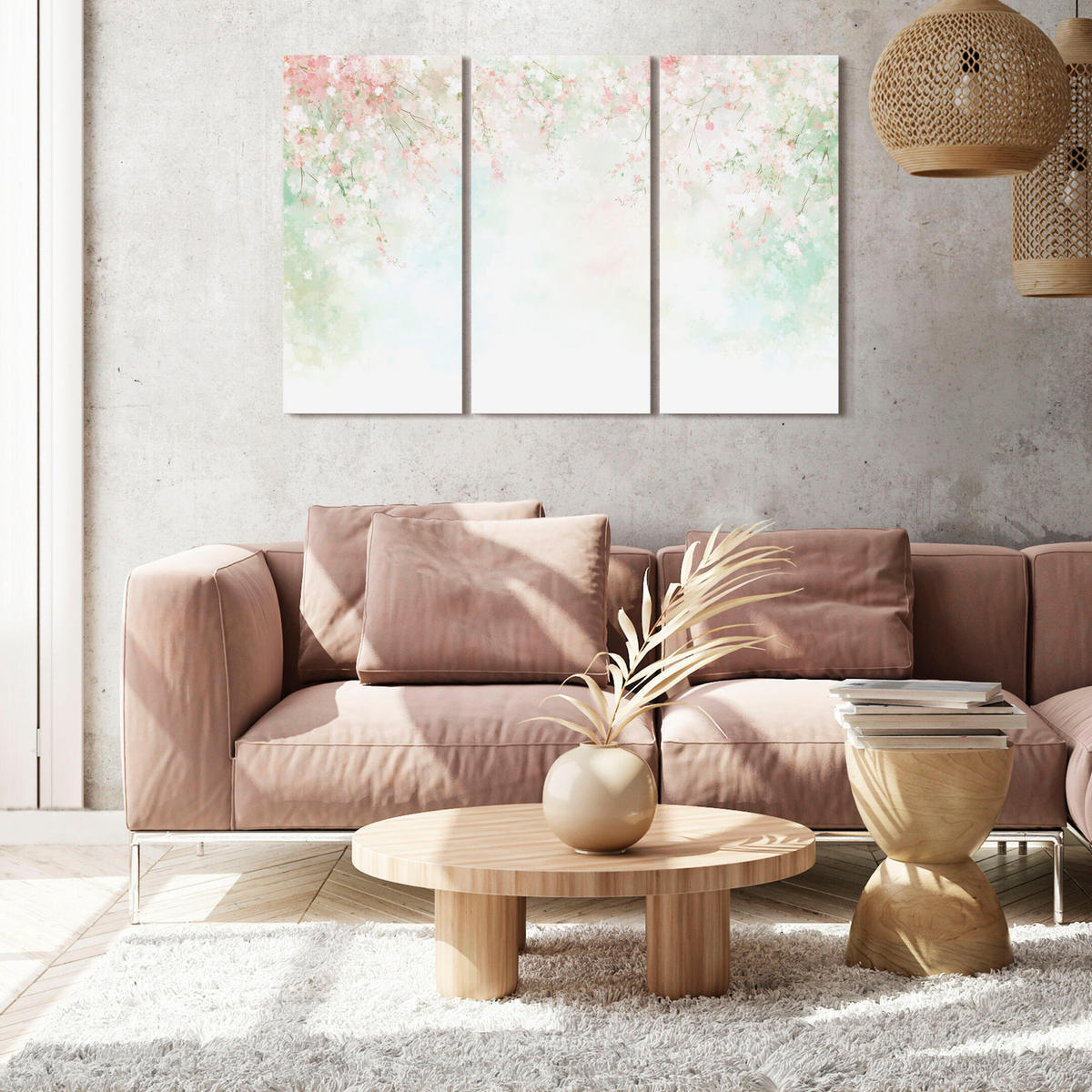 LEINWANDBILD Blütenknospen 3-tlg. 120x80 cm - Multicolor, Holz (120/80cm) - LUMASOUL