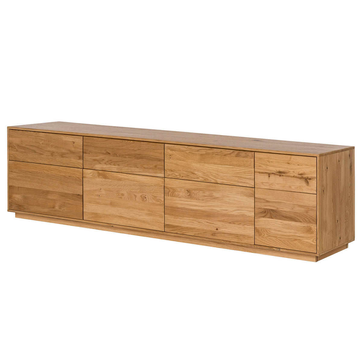TV-LOWBOARD - Wildeiche massiv - Wildeiche, Holz (215/57/44cm) - home24