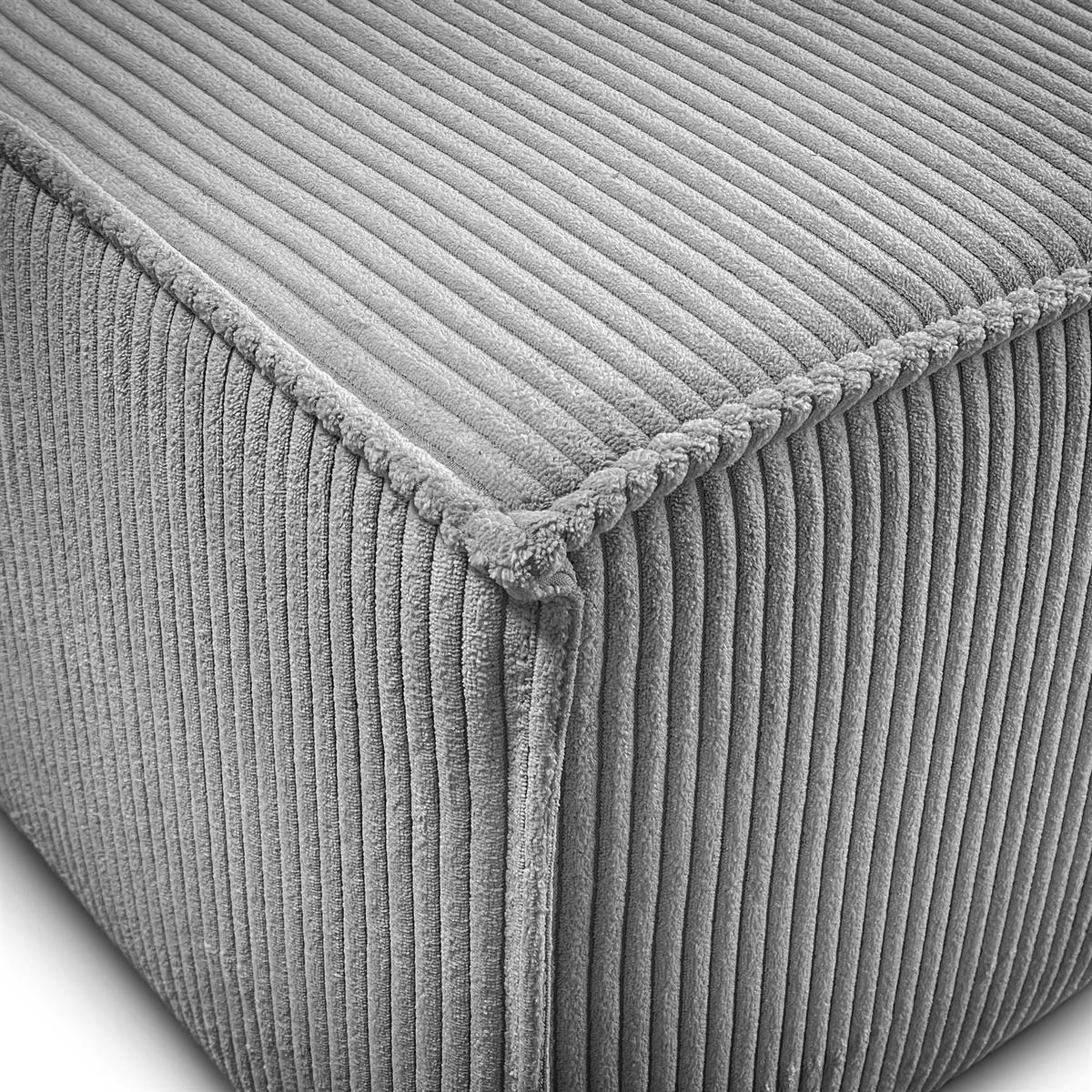 ECKSOFA Gepolstertes CARLO XL Cord mit Schlaffunktion und Bettkasten, Poso 110 - Hellgrau, Textil (277/143cm) - Lookway