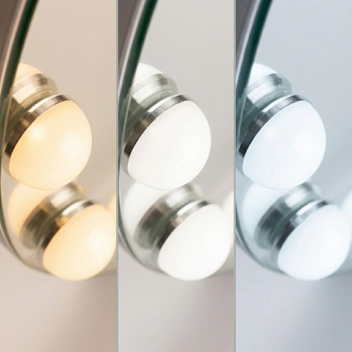 SPIEGEL Rea Led Hollywood L. Gold 50 Cm - Goldfarben, Glas (50/47/12cm) - REA