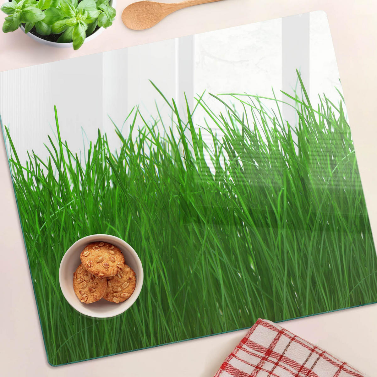 GLASPLATTE 60x52 cm Gras - Grün, Glas (60/0.4/52cm) - TULUP