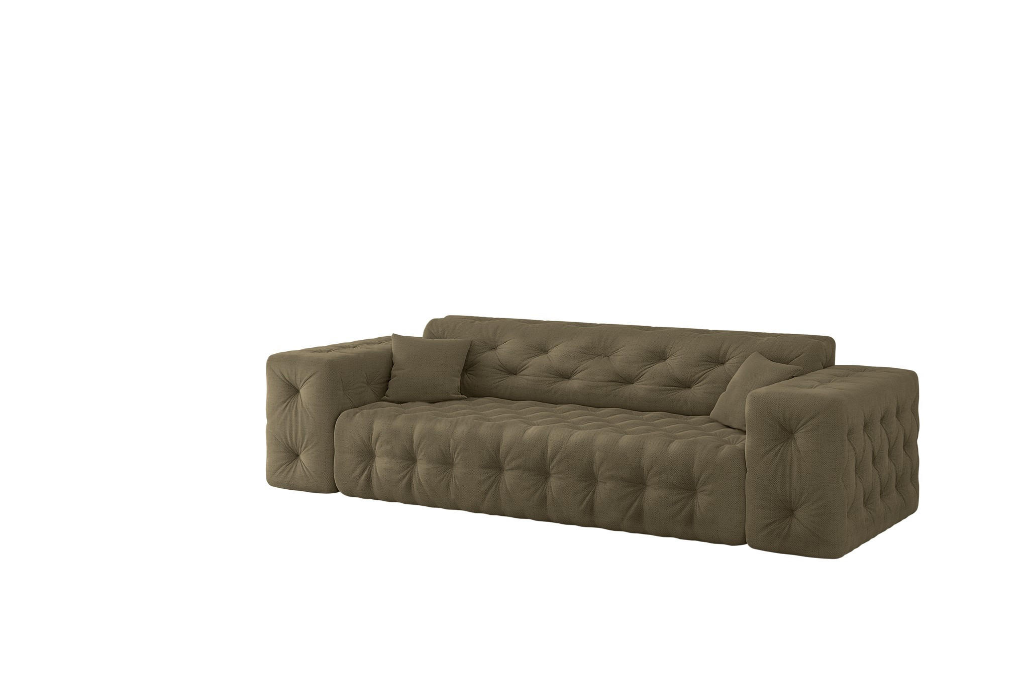 SOFA 3-sitzer Chantal In Moly - Grün, Holzwerkstoff/Textil (251/78/96cm) - Fun Möbel