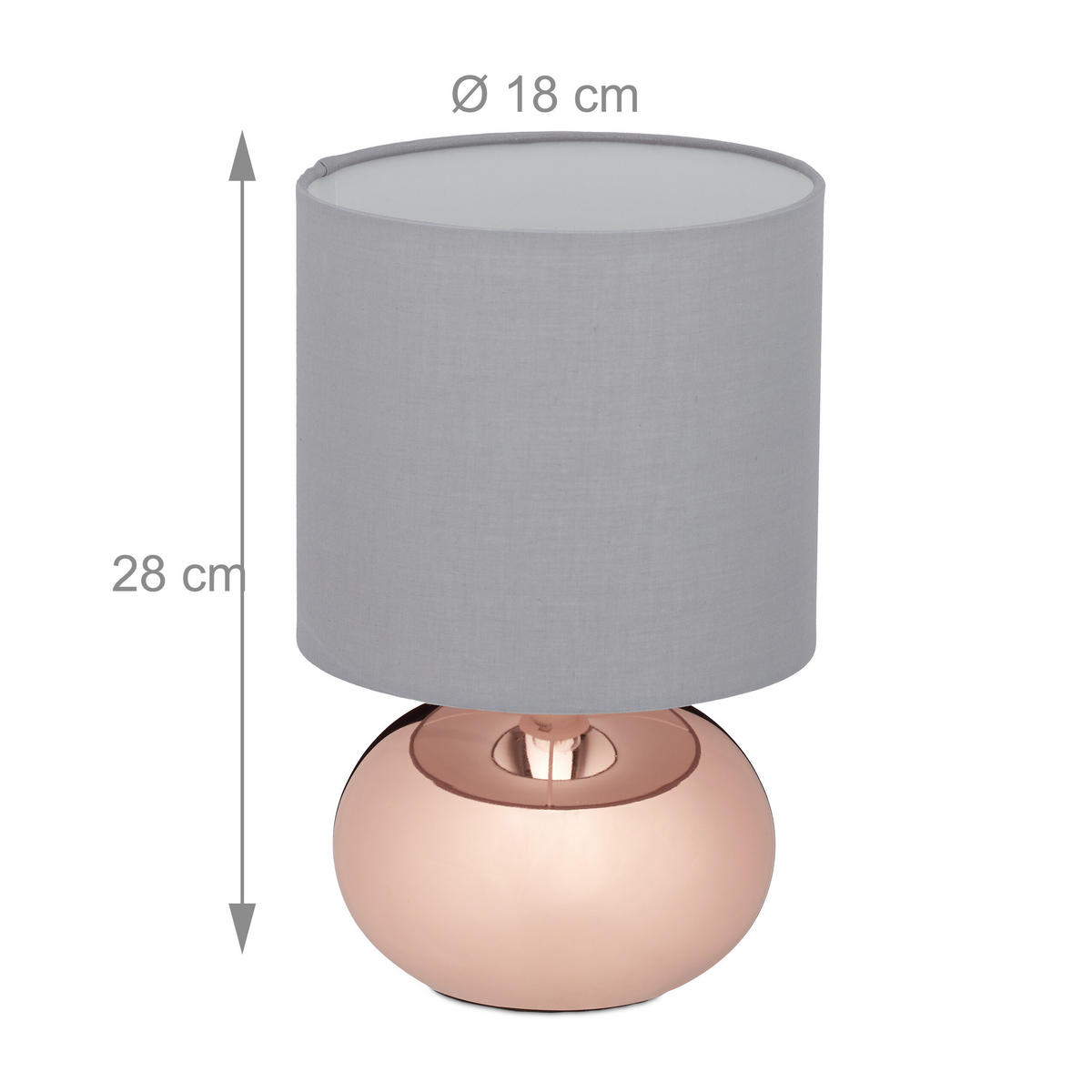 TISCHLAMPE - Multicolor, Kunststoff/Textil (18/18/28cm) - Relaxdays