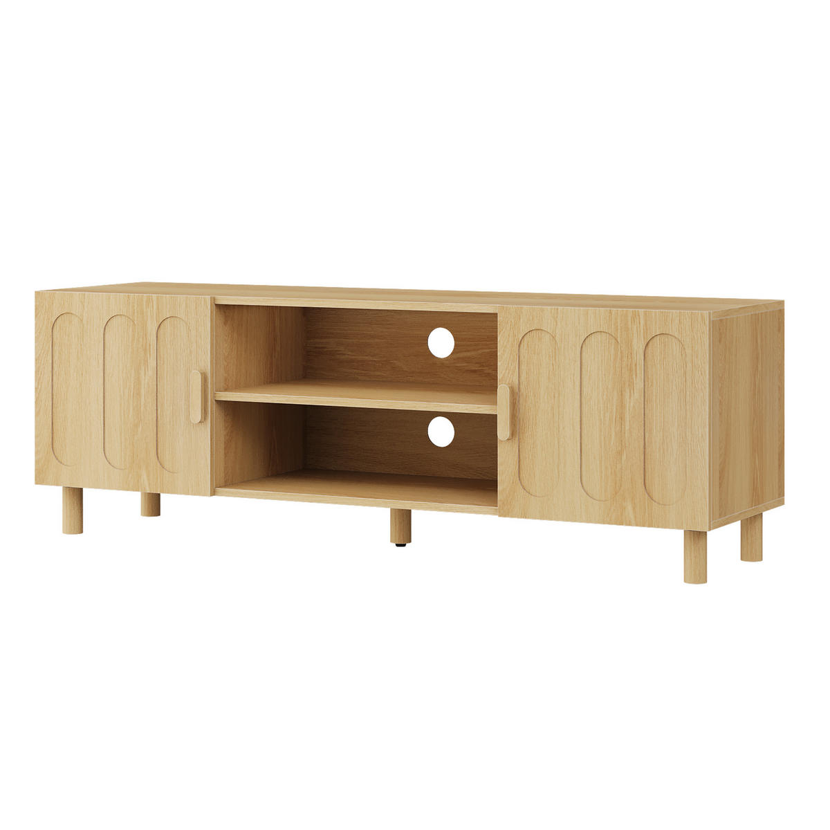 TV-LOWBOARD eiche-optik & bogen-design - Eichefarben, Holzwerkstoff (140/46/40cm) - Urban Meuble