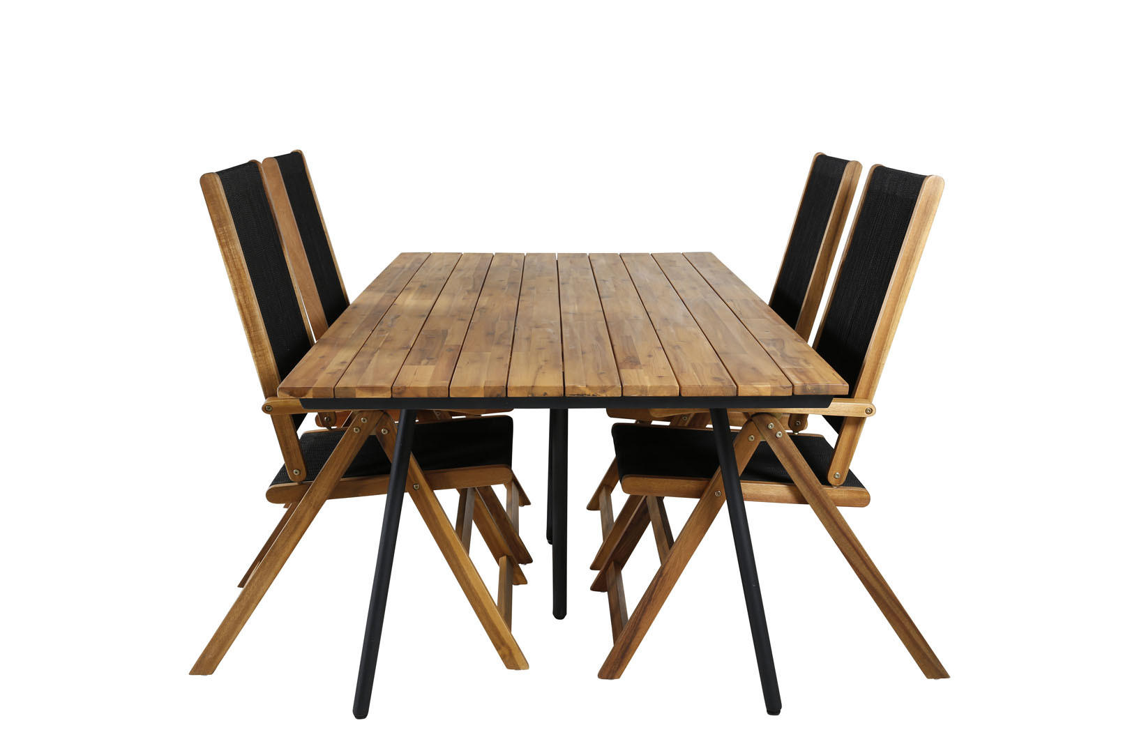 GARTENTISCHGRUPPE Schwarz - Schwarz, Holzwerkstoff - ebuy24