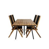 GARTENTISCHGRUPPE Schwarz - Schwarz, Holzwerkstoff - ebuy24