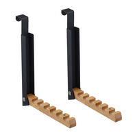 2XTÜRGARDEROBE - Schwarz, Holz/Metall (2.5/21/18cm) - Relaxdays