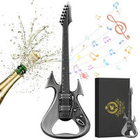 FLASCHENÖFFNER E-Gitarrenform Metall Silber mit Geschenkbox - Silberfarben, Metall (12.6cm)