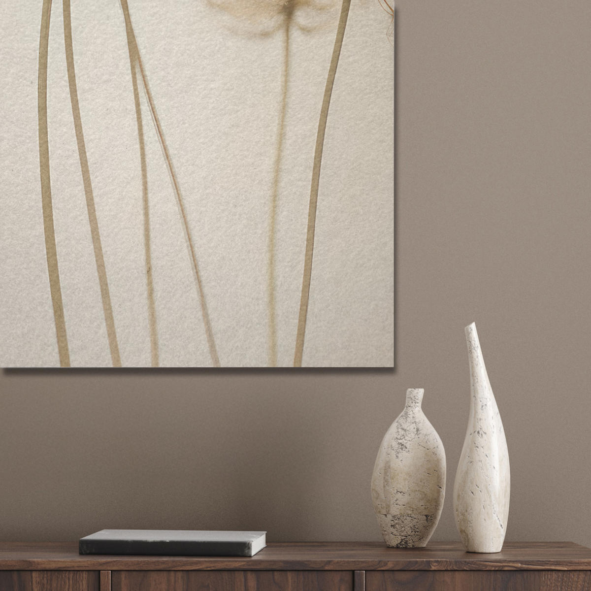 AKUSTIKBILD Sonnenlicht - Löwenzahn - Botanisch - Blumen Wanddeko 60x90 cm - Creme, Kunststoff (60/90/0.9cm) - MuchoWow