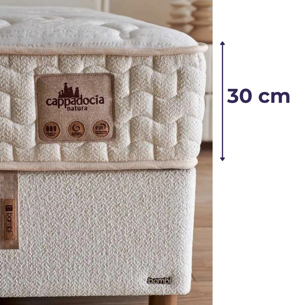 MATRATZE 160x200 Bambi Cappadocia H3 Höhe 30 cm - Weiß, Textil (160/200cm)