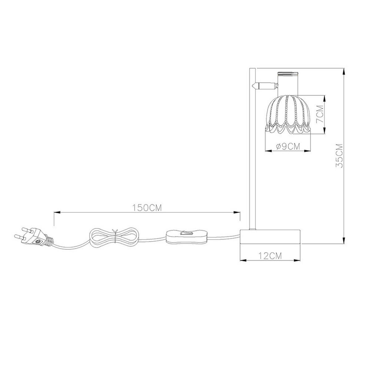 LED TISCHLEUCHTE Metall, Glas, sandfarben, beweglicher Spot - Orange, Glas (17/12/35cm) - Globo Lighting