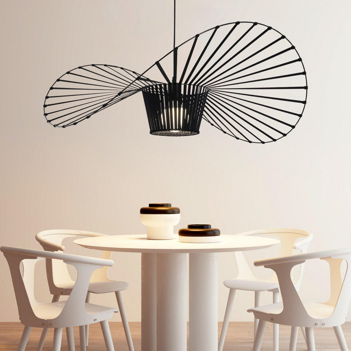 HÄNGELEUCHTE Brilhart 80.0/150.0/80.0 cm - Schwarz, Metall (80/80/150cm) - ZMH