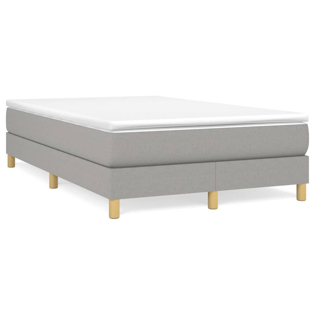 BOXBETT Mit Matratze Hellgrau 120/200 Cm Stoff - Weiß, Textil (120/200cm) - vidaXL